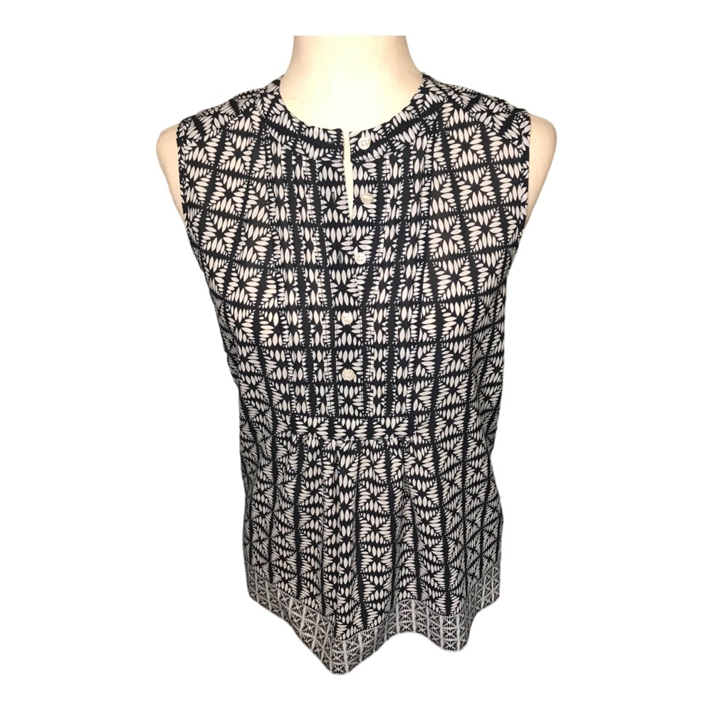 J. Crew Geo Print Sleeveless Blouse